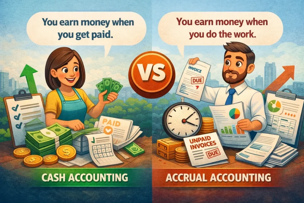 difference between cash vs accrual accounting