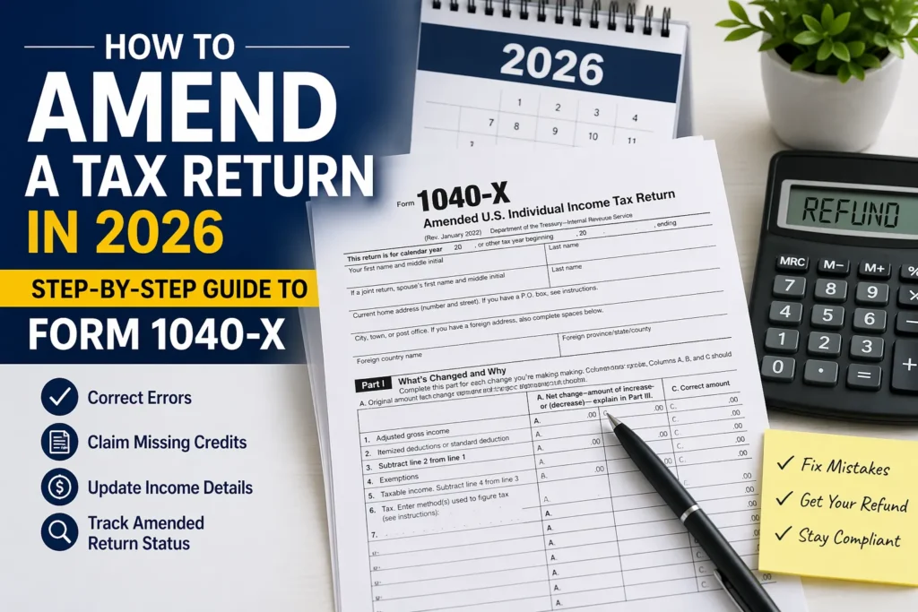How to Amend a Tax Return in 2026 (Step-by-Step Guide to Form 1040-X)
